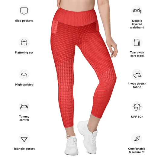 Red Leggings with pockets