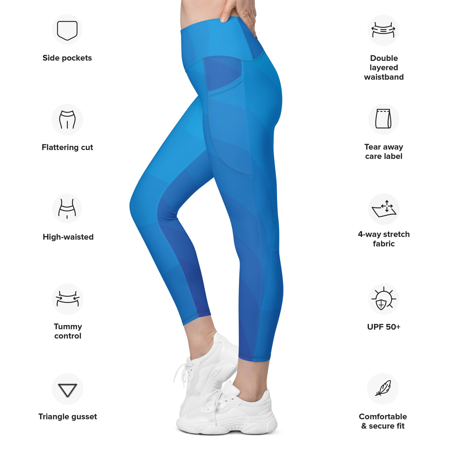 Blue Leggings with pockets